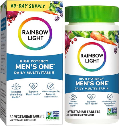 Rainbow Light Men's One Multivitamin 60 Tablets - Vitamin C, Vitamin D and Zinc