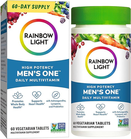 Rainbow Light Men's One Multivitamin 60 Tablets - Vitamin C, Vitamin D and Zinc